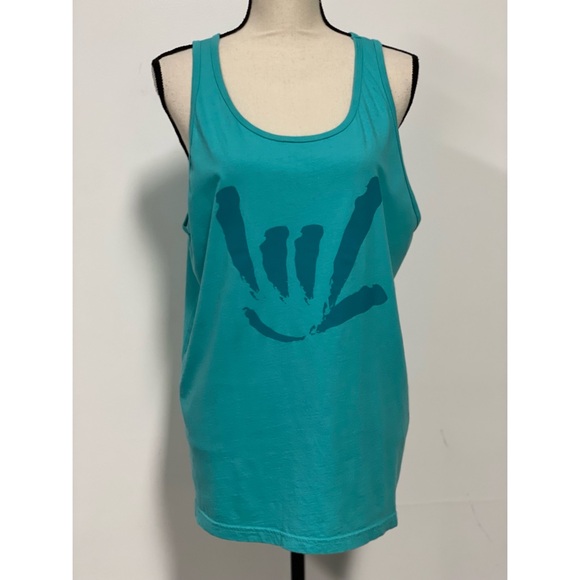 By Mara Tops - By Mara ILY Sign Tank Top Blue Size L